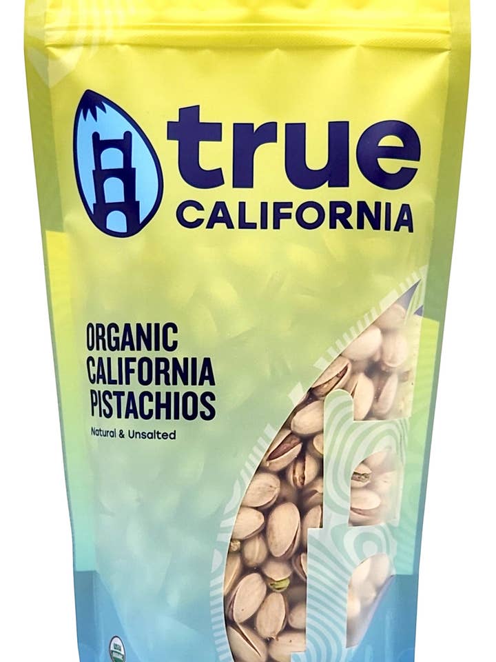 Organic Pistachios, Natural & Unsalted for wholesale by True California Organic Nuts: Pistachios, Almonds, & Walnuts