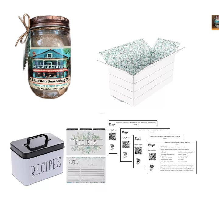 Signature House Seasoning + Farmhouse Recipe Box Gift Set for wholesale by Charleston Seasoning Mix®