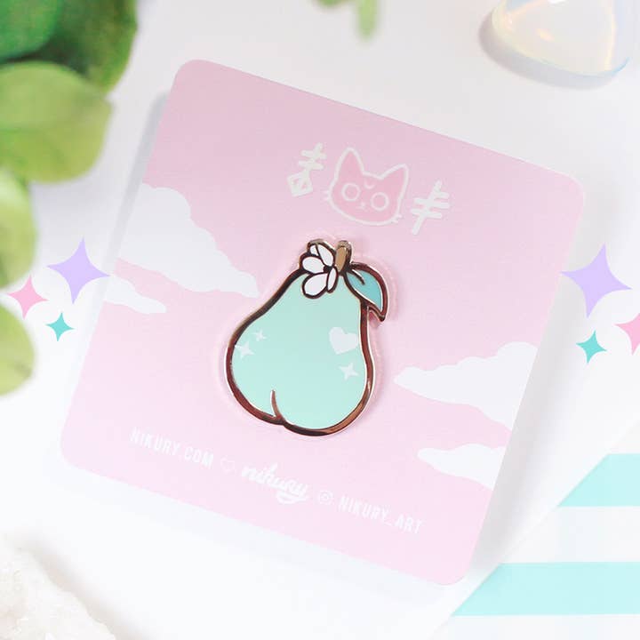 Pear Enamel Pin for wholesale by Nikury