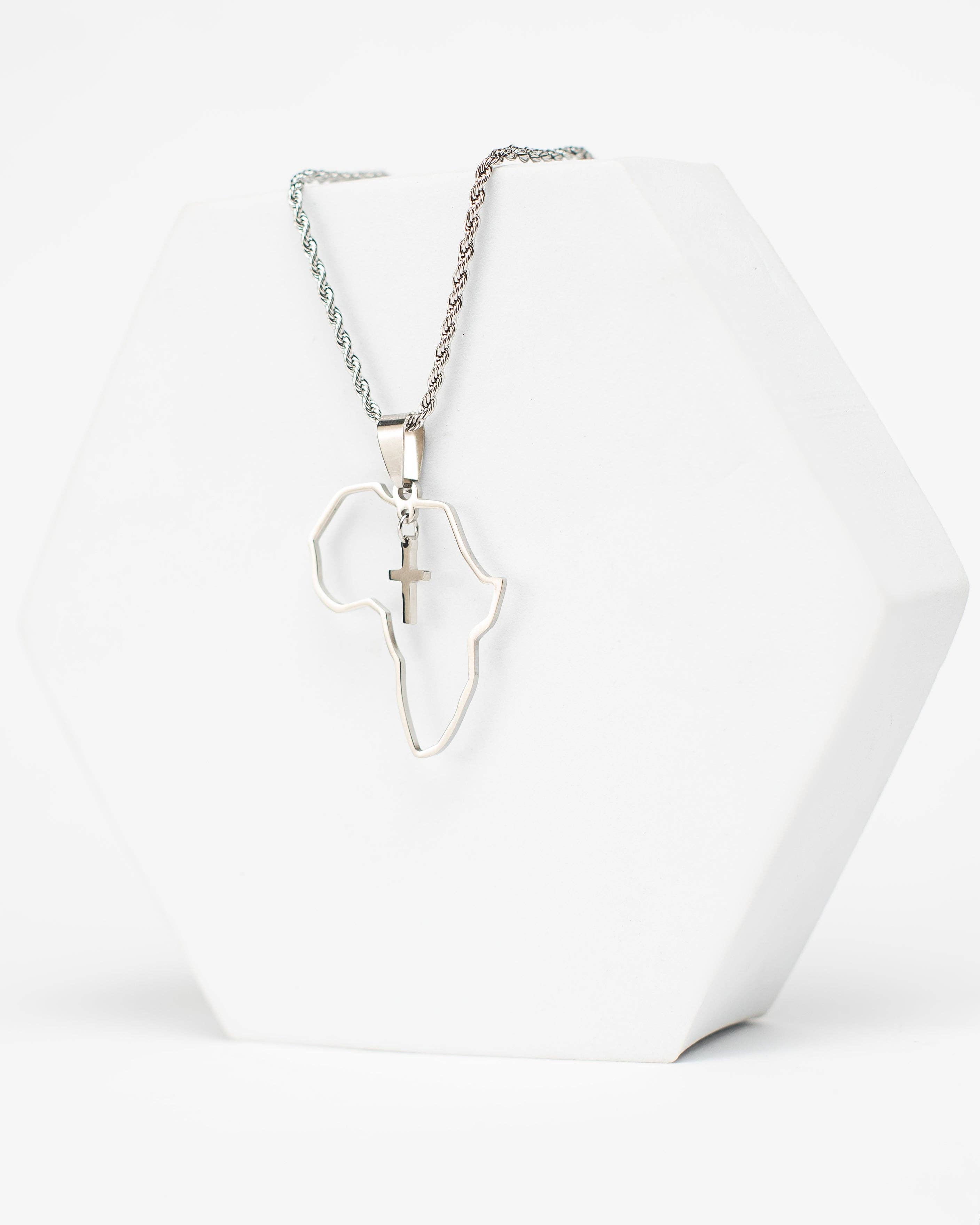 Adé & Grace - Wholesale Pendant/Charm Necklace - "Africa X Cross" Necklace1