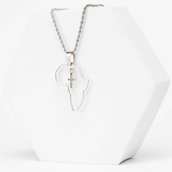 Adé & Grace - Wholesale Pendant/Charm Necklace - "Africa X Cross" Necklace1