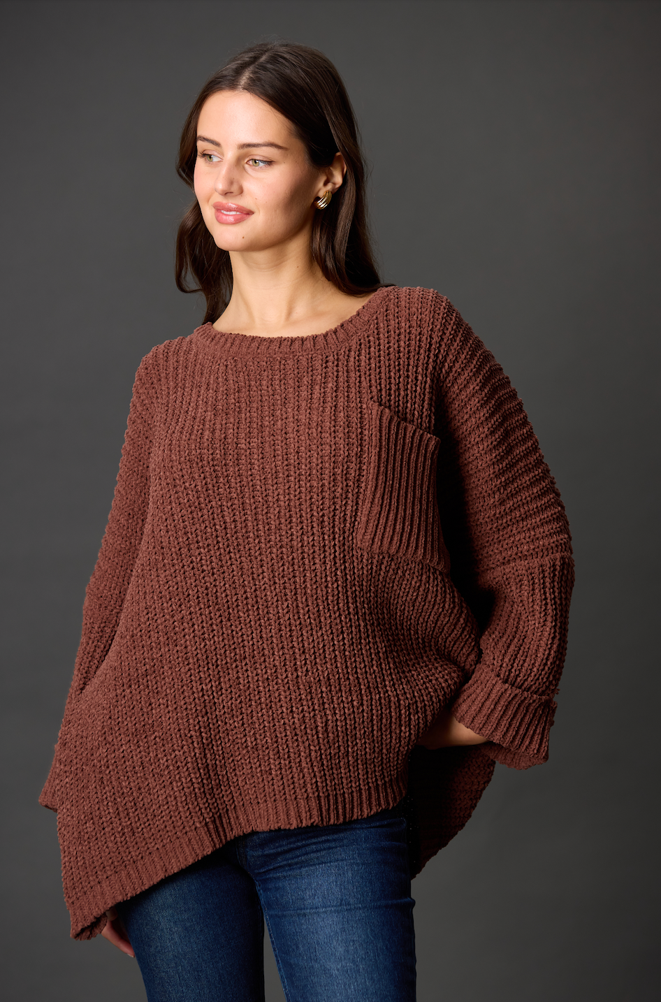 Before You Collection - Vente Pull tunique – femme - Pull oversize en chenille3