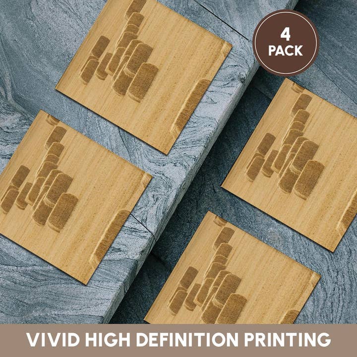 3dRose - Wholesale Coasters - 3dRose, Usa, Montana, near Drummond. Bales of hay in a field., Coaster5