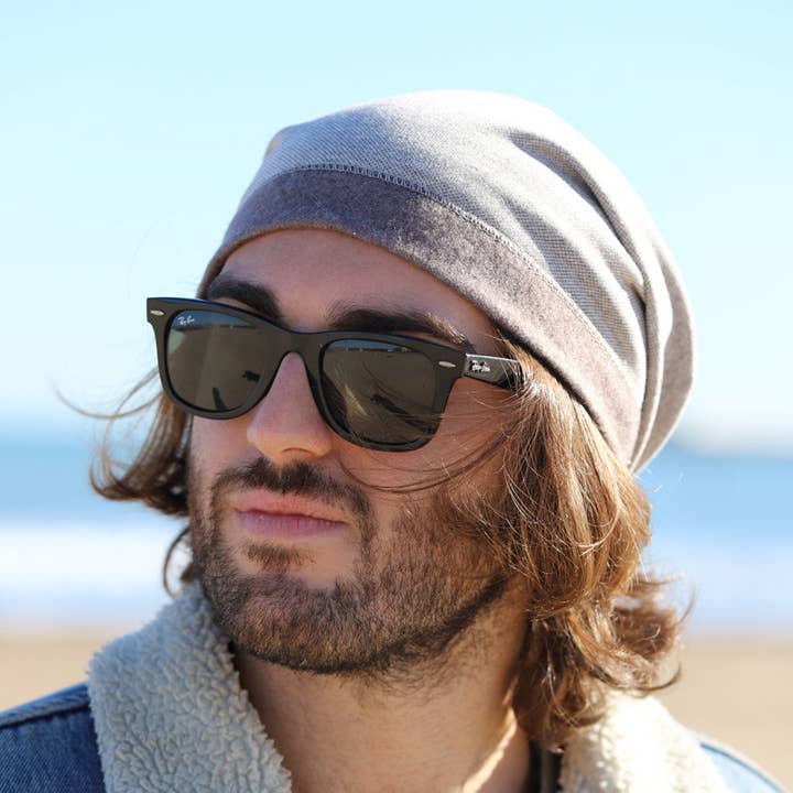 Bonnet en piquet mélangé 118H avec ourlet extérieur pour la vente par Purple Sardine