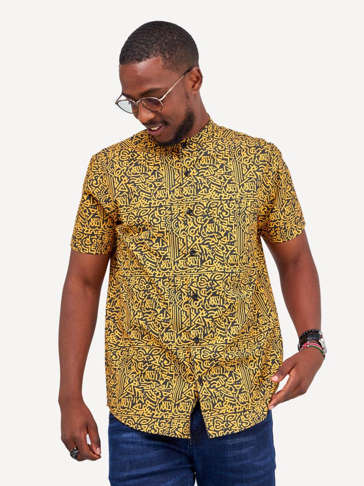 KaliShirts: Black & Gold KK Print for wholesale by Kitu Kali