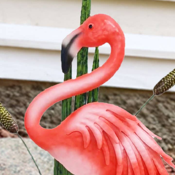Santa’s Workshop Inc. - Wholesale Outdoor Ornament/Decor - 21.7" Iron Flamingo Stake5
