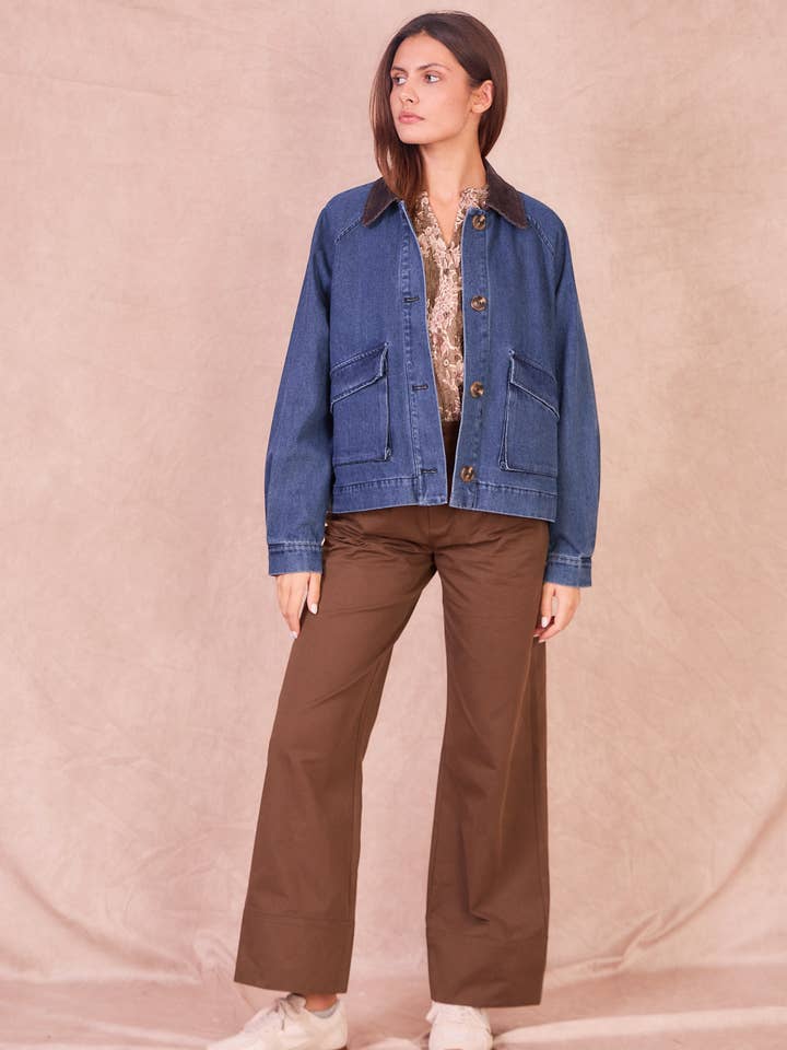 GIONO Denim Jacket – 100% Cotton Workwear Style and other Purchase Wholesale workwear. Free Returns & Net 60 Terms on Faire trending on Faire.