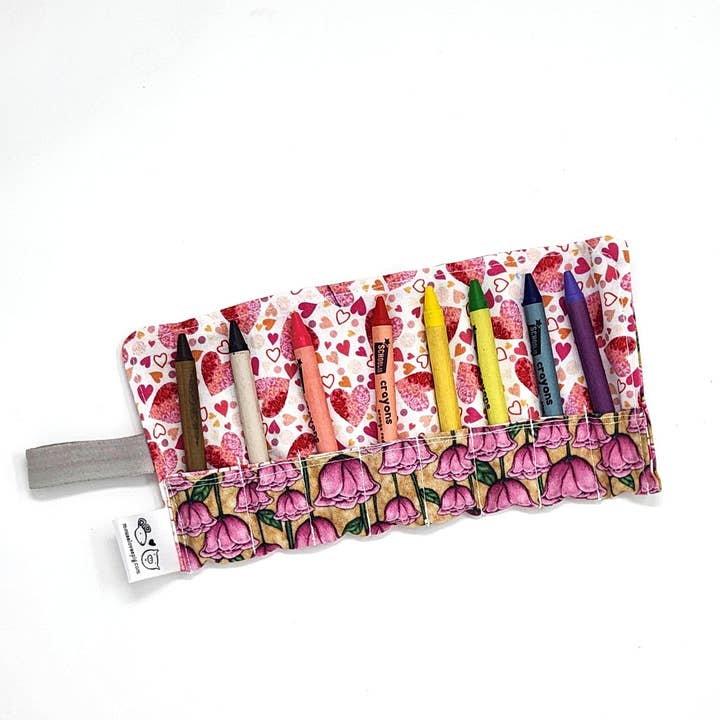 Crayon Roll - Hjärtan och tulpaner för wholesale av Mouse Loves Pig