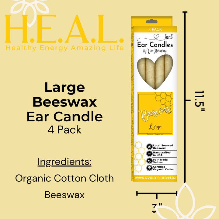Healthy Energy Amazing Life - Wholesale Tapered Candle/Candlestick - Large Beeswax Ear Candles by Doc Harmony3
