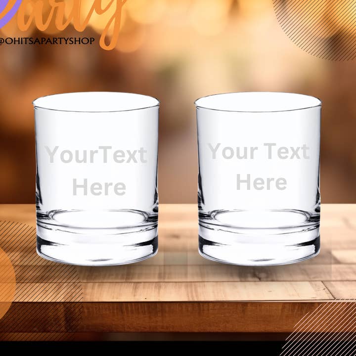 Whiskey Glass Custom engraved 8oz, Rock Glass for wholesale by Oh It's A Party