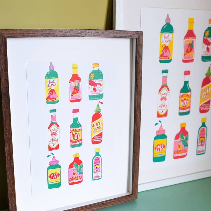 Hot Sauce Print for wholesale by Laura Barnes Wholesale Ltd