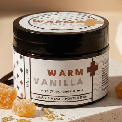 Esfoliante Corporal de Baunilha, Sândalo, Açúcar e Sal Marinho com Magnésio por atacado de Poppy+Lily