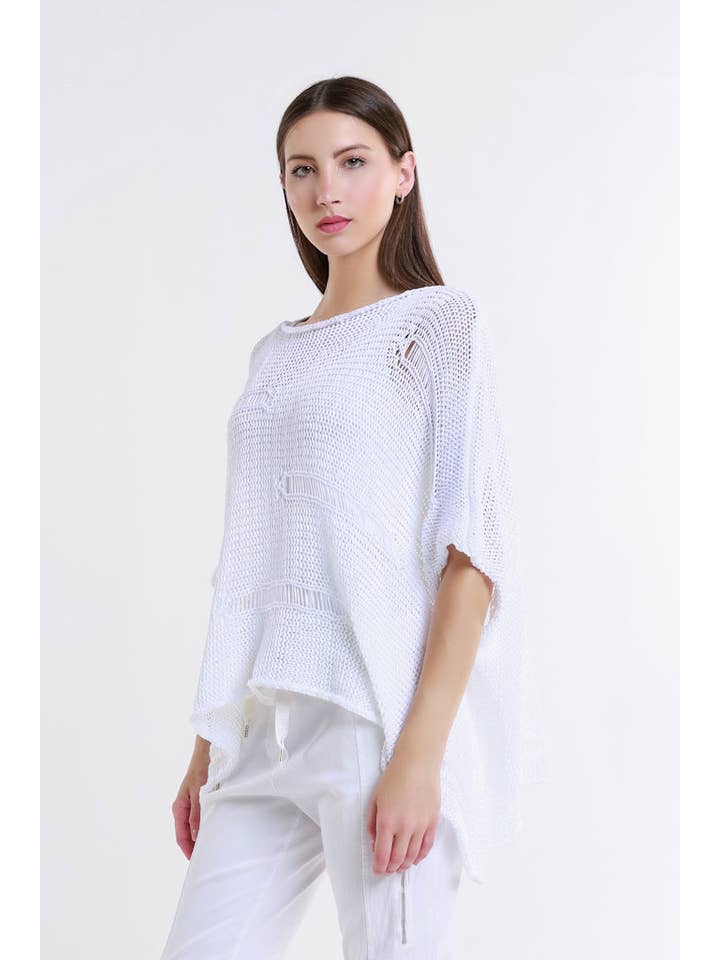 TINA Stephens Italy/Tees By Tina – Top de malha - Mulher por atacado – Camisola de malha com barra aberta Jean Elbow Slv (BQ909)6