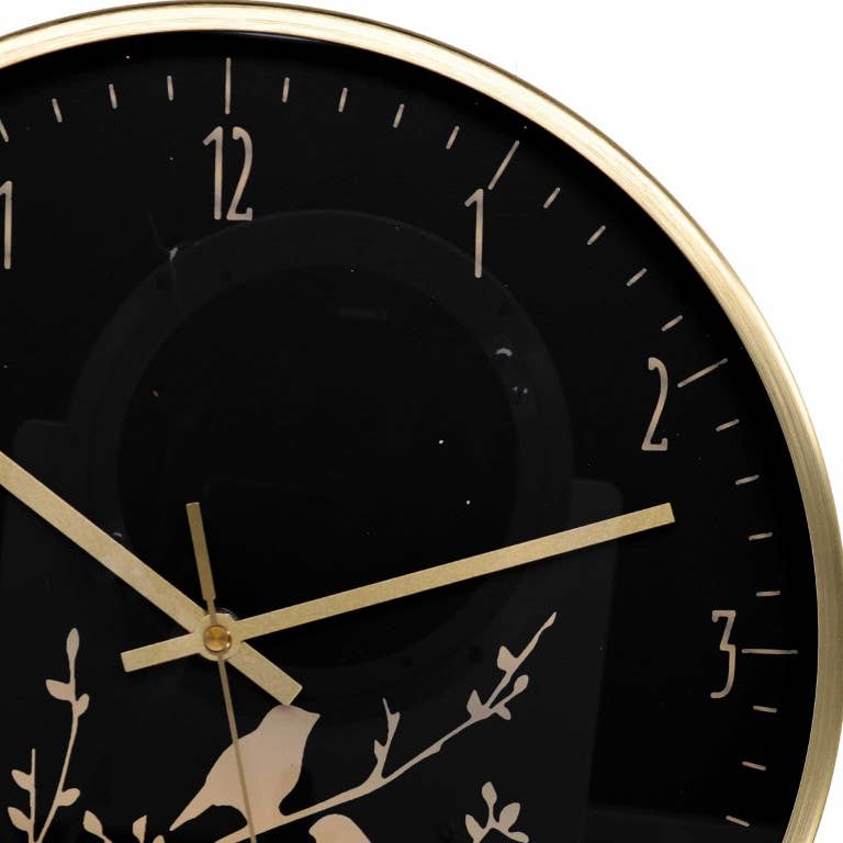 Sable Black Branch Aluminum Round Clock CM Ø31.6h4.9 for wholesale on Faire0