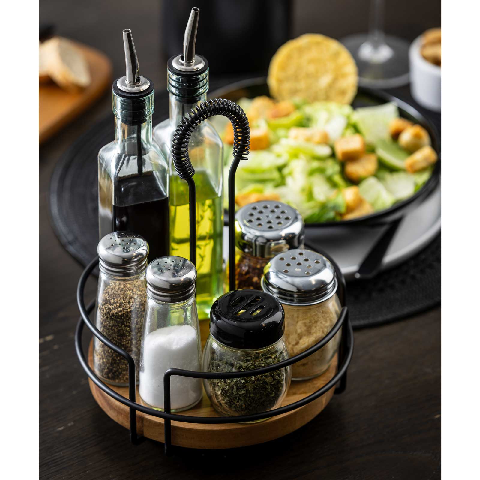 TableCraft Products Company - Wholesale Condiment/Dip Bowl - Round Rotating Tabletop Caddy, 8.5" dia x 10.5" height10