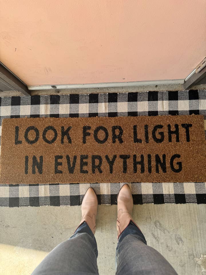XL Doormat - Look for light in everything (New Length) for wholesale by Modern Burlap