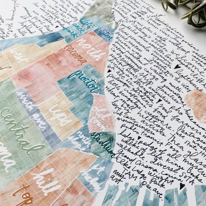 Turn-of-the-Centuries - Wholesale Art Print - TACOMA Neighborhoods Map ART PRINT4