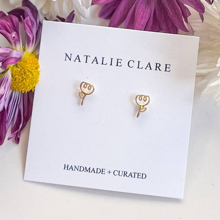 Tiny Tulip Stud Earring for wholesale by Natalie Clare Collections