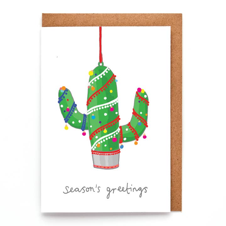 Cactus Kitsch Christmas Greeting Card | Retro Christmas Card for wholesale by You've Got Pen On Your Face