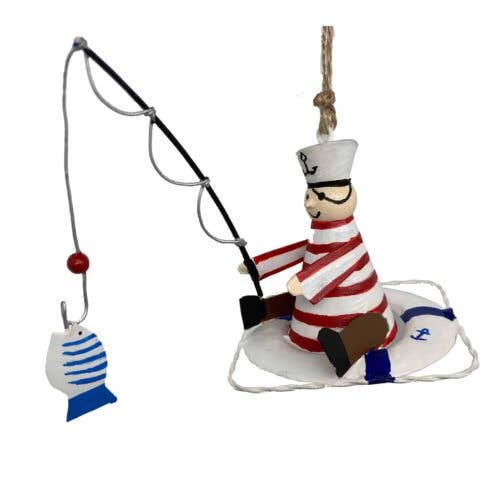 Santa and friends - Wholesale Ornament - Sailor fishing from a lifebuoy0