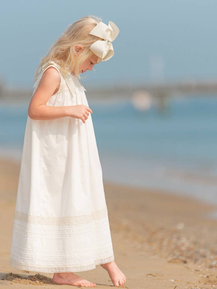 Posh Pickle - Wholesale Dress - Kids - Cambridge White Sleeveless Heirloom Dress