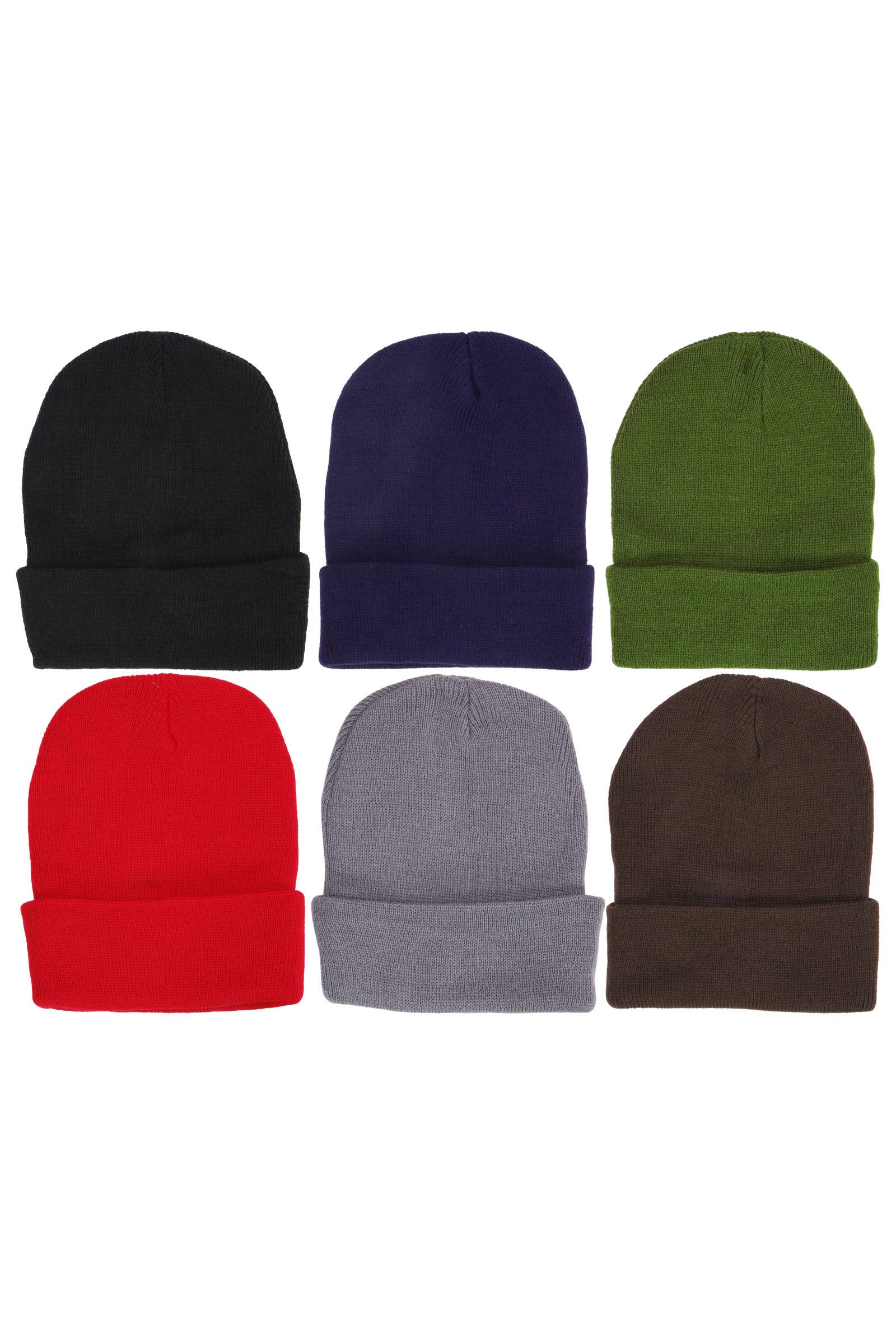 ASSORTED Dark Neutrals Acrylic Cuffed Classic Beanie for wholesale on Faire10