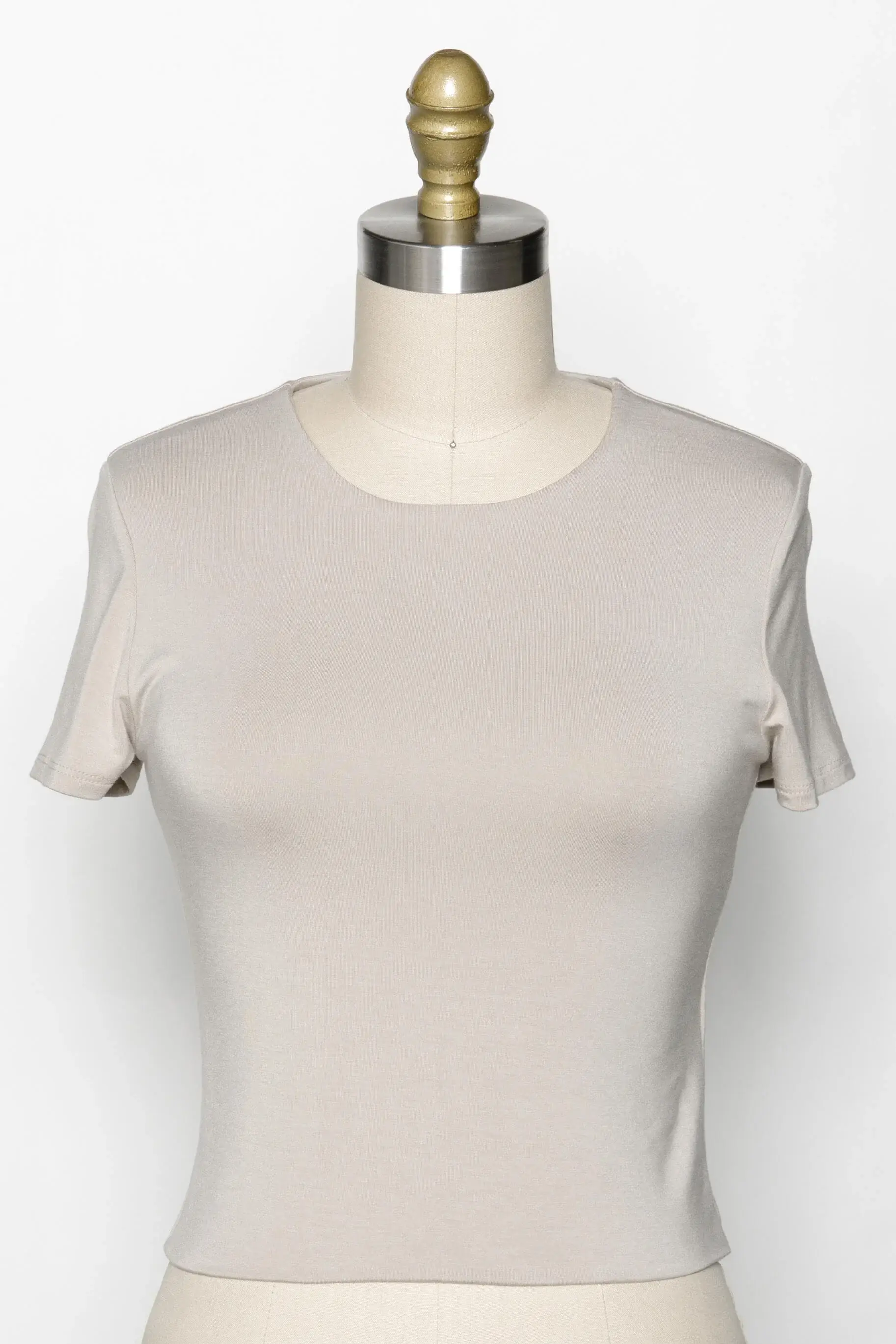 Final Touch - Wholesale Knit Top - Women's - Rayon Modal Basic Crop Top - T3107318