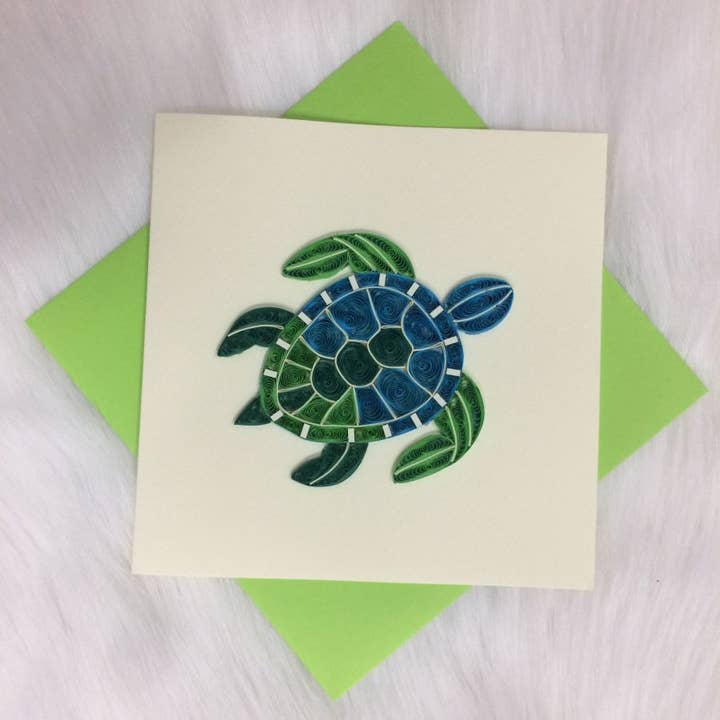TURTLE Quilling Greeting Card for wholesale by Origamo
