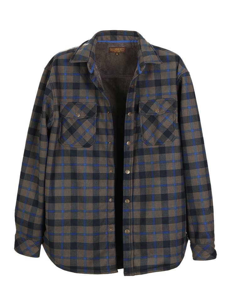b-one inc – wholesale Shirt Jacket/Shacket - Men’s – Men's Checkered Flannel Shirt Jacket GB-FJ916