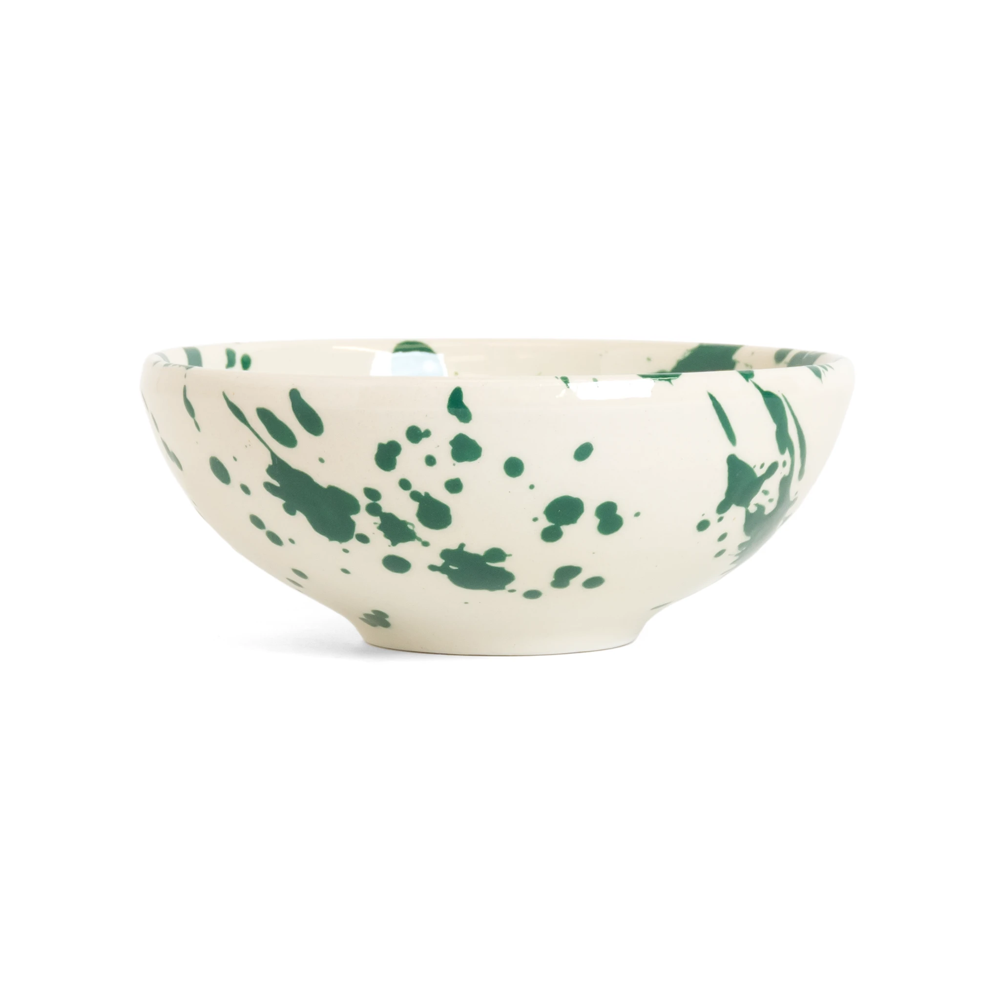 ABS Pottery – wholesale Dish – Deep Tapas Dish Green Splatter1