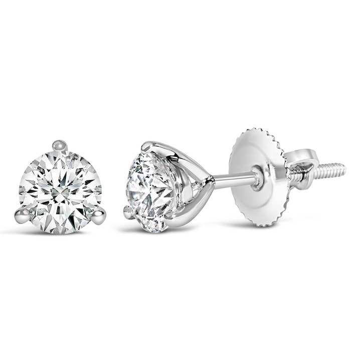 Infinite Jewels - Wholesale Stud/Post Earrings - 14K Gold 1.0 Cttw Solitaire Lab Grown Diamond Stud Earrings1