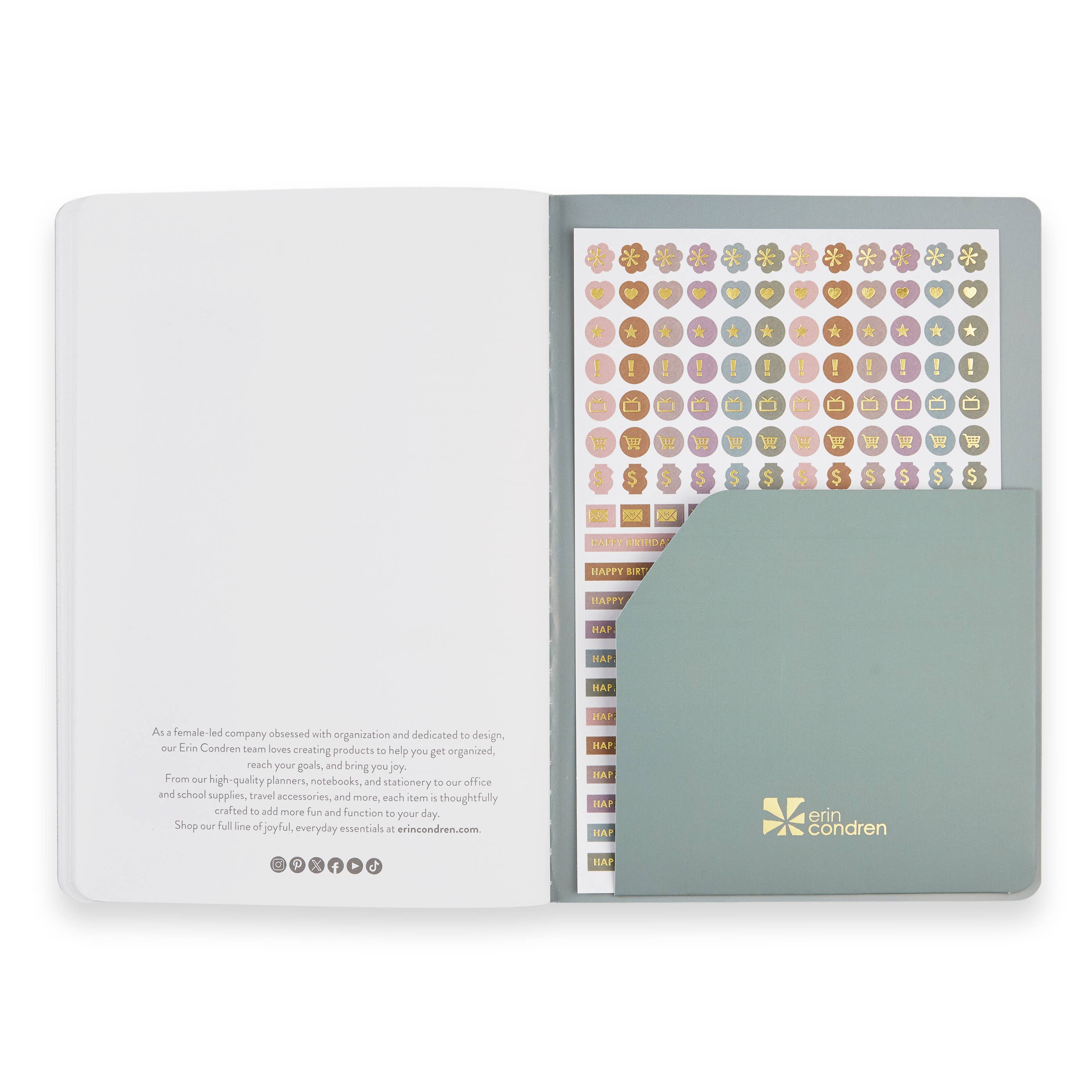 Erin Condren Design - Vente Agendas - Petit agenda mensuel non daté - Bold Blooms6