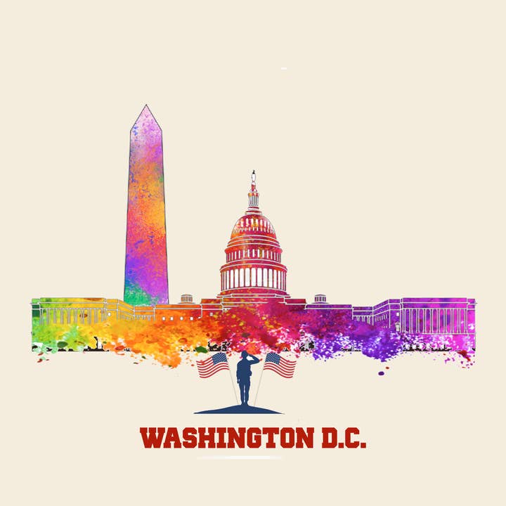 City Of Washington Dc Skyline Poster Watercolor Art for wholesale by BMS BIZ