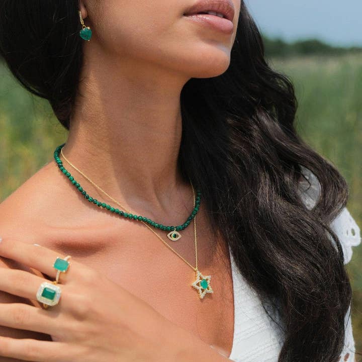 Selen Jewels – Großhandel Halsband/Collier – Malachitgrünes Perlenhalsband