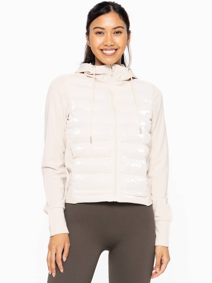 Micro Fleece Hybrid Padded Puffer Jacket for wholesale by Mono B