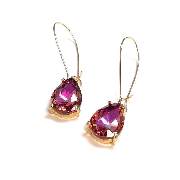 StarryNYC - Wholesale Dangle Earrings - Teardrop Glass Bead 14mm x 18mm w/ Kidney Wire Earrings2