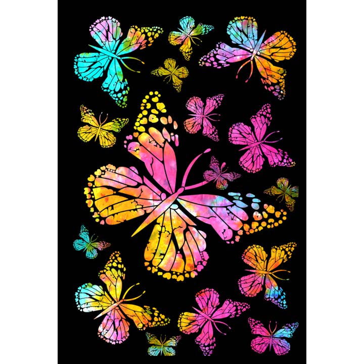 Rising International Inc - Wholesale Tapestry/Textile - 30X40" Tie Dye Butterfly Family Tapestry