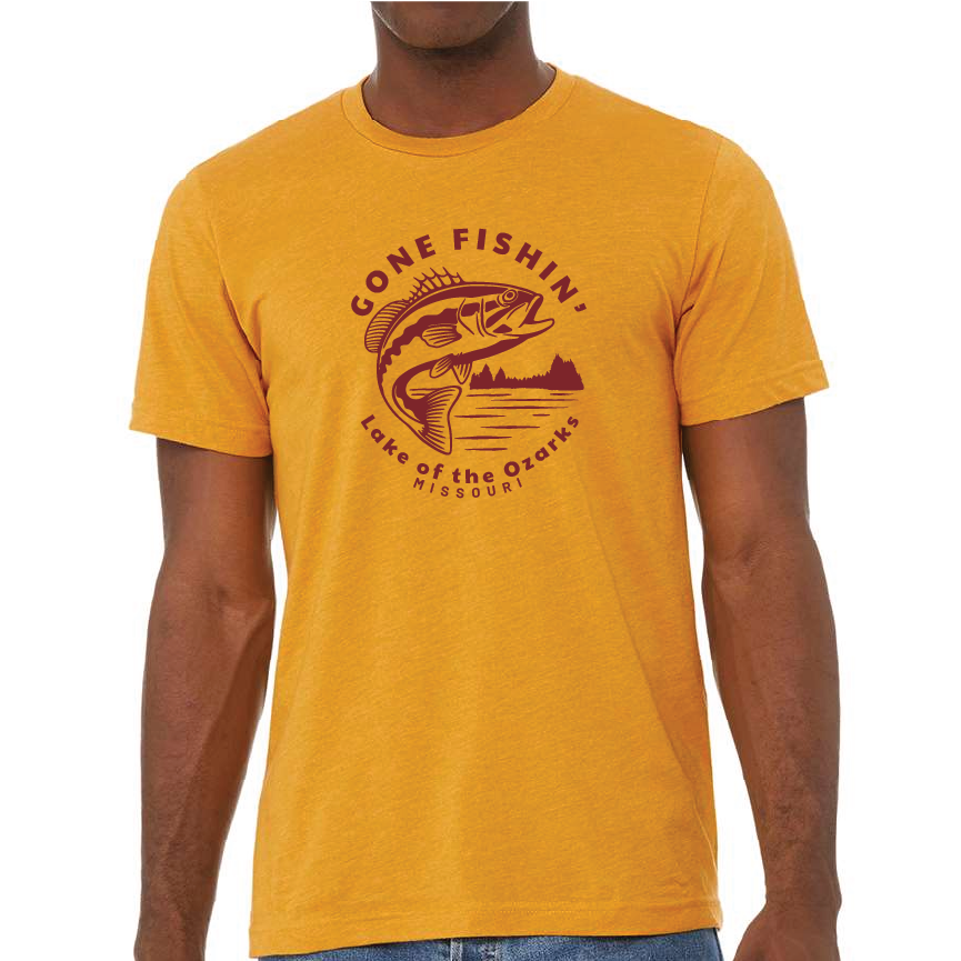 Vital Industries – Engroshandel T-shirt med print - Unisex – Gone Fishin' Your Town Unisex T-shirt, der kan tilpasses2