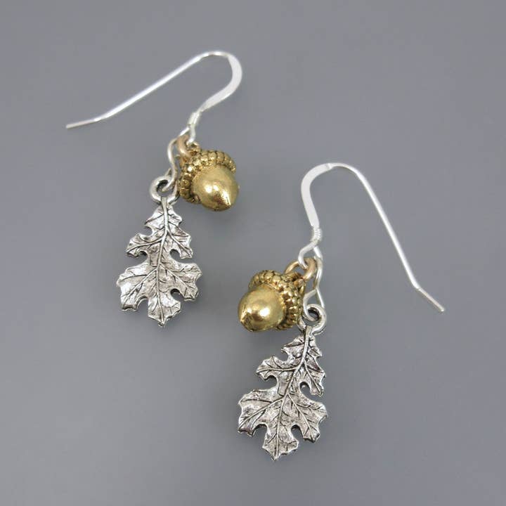 Orecchini in rovere e ghianda per la vendita all'ingrosso da parte di Oreb Lram Fine Casual Jewelry