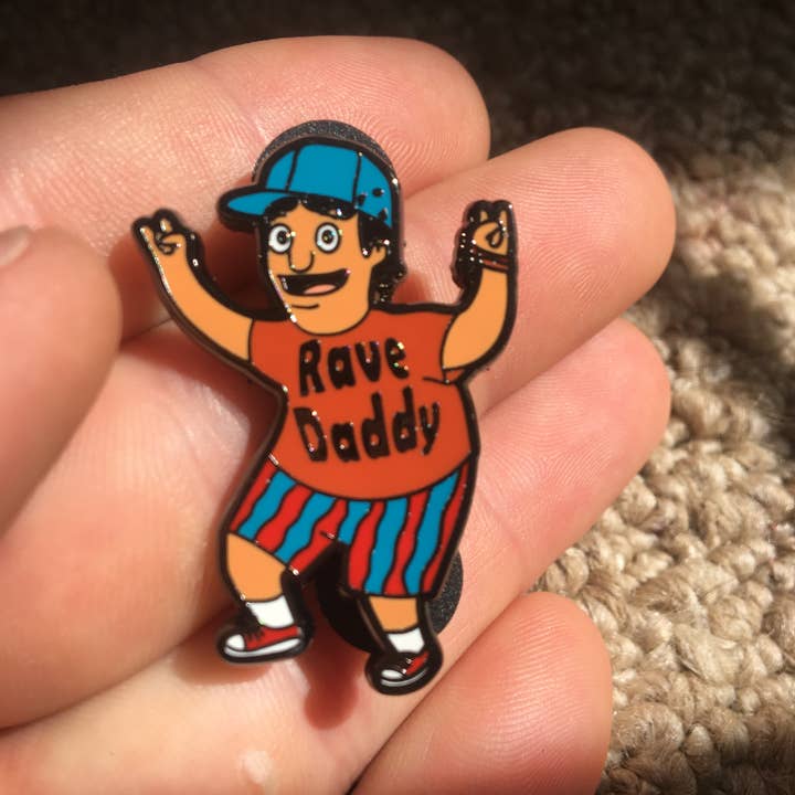 Rave Daddy Gene Pin – 1.5" Cartoon Rave Festival | MKP for wholesale by Mushroom Kingdom Pins
