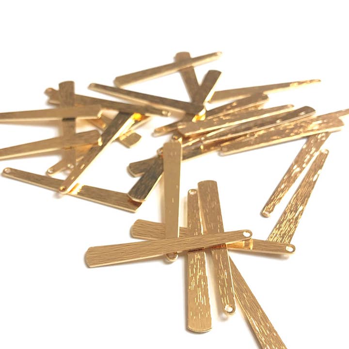 Barra lunga in ottone grezzo, 4 pezzi, 43 x 6 mm per la vendita all'ingrosso da parte di Crafters Resort