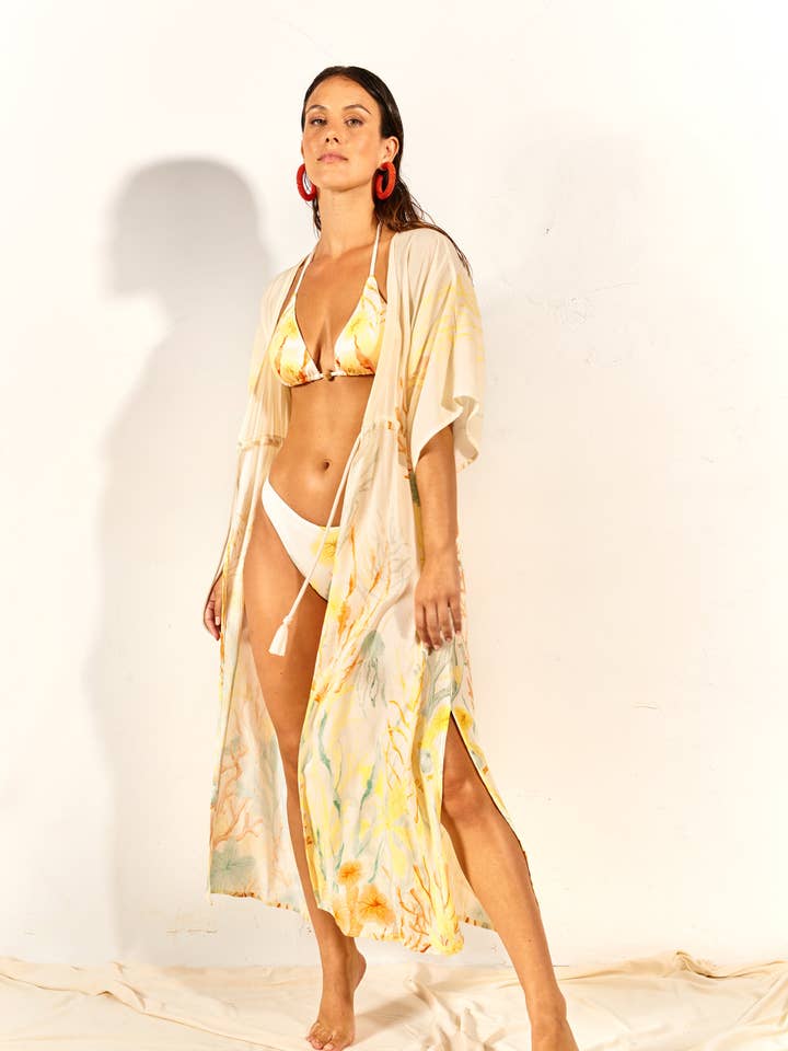 KIMONO LARGO DE ARRECIFE DE CORAL para venta al por mayor de Greenkiss