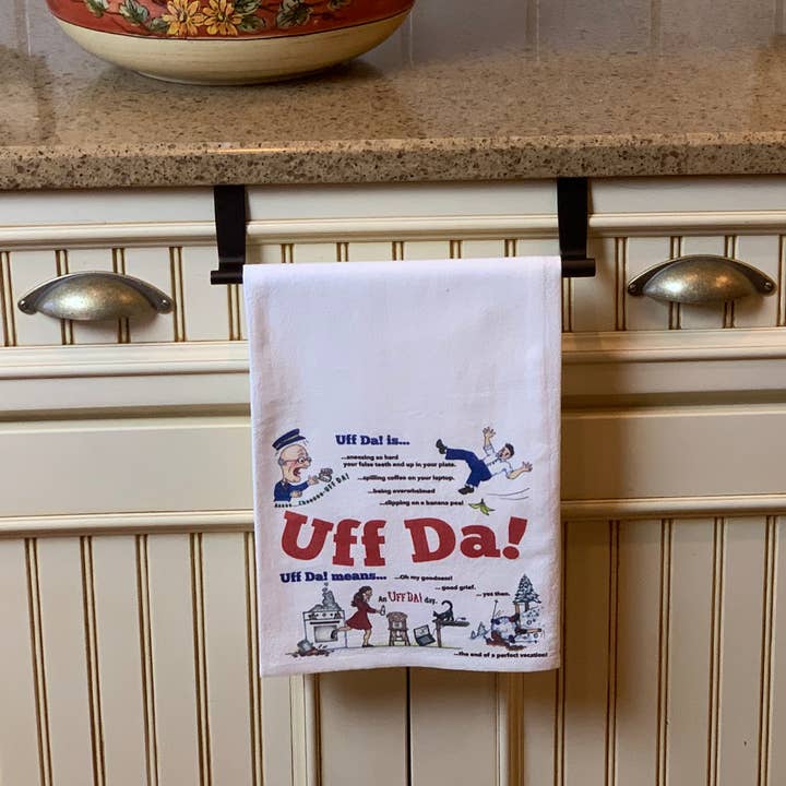 European Heritage Gifts - Wholesale Tea Towel - UFF Da Norwegian Themed Decorative Print Towel1
