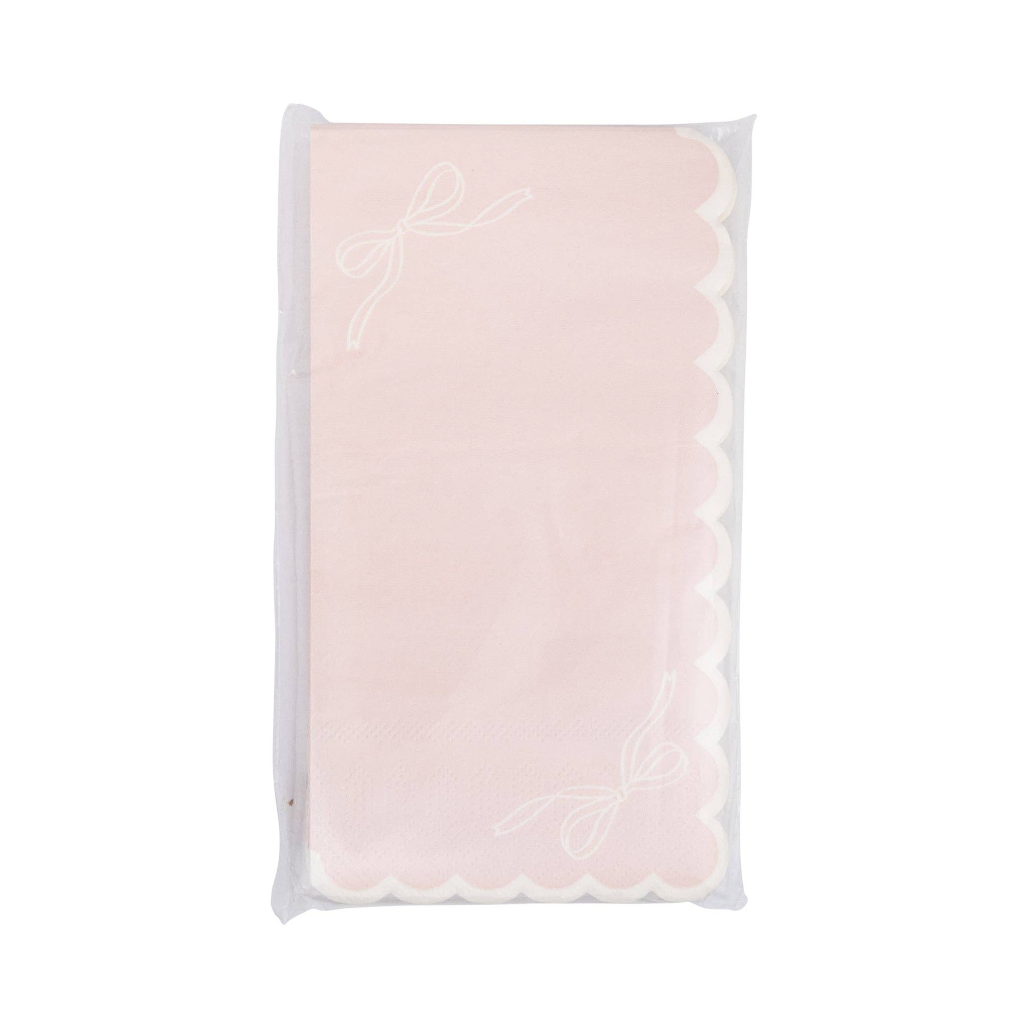 My Mind’s Eye – wholesale Disposable napkin – PLNP1737 - Pink Corner Bows Guest Napkin2