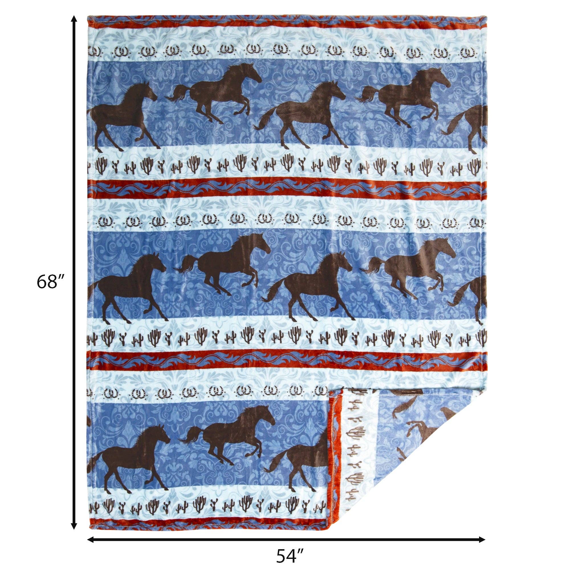 Carstens, Inc. - Wholesale Throw Blanket - Dancing Desert Horse Heavy Plush Throw3