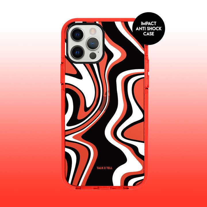 Étui Swirl Red Impact pour iPhone pour la vente par Talk and Tell