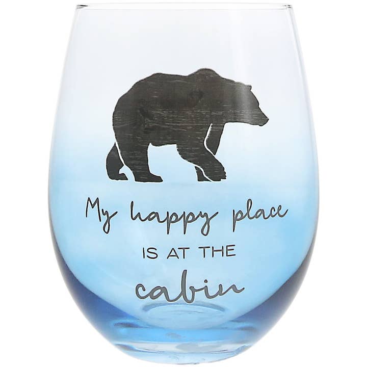 Happy Place - Verre à vin sans pied de 18 oz pour la vente par Pavilion