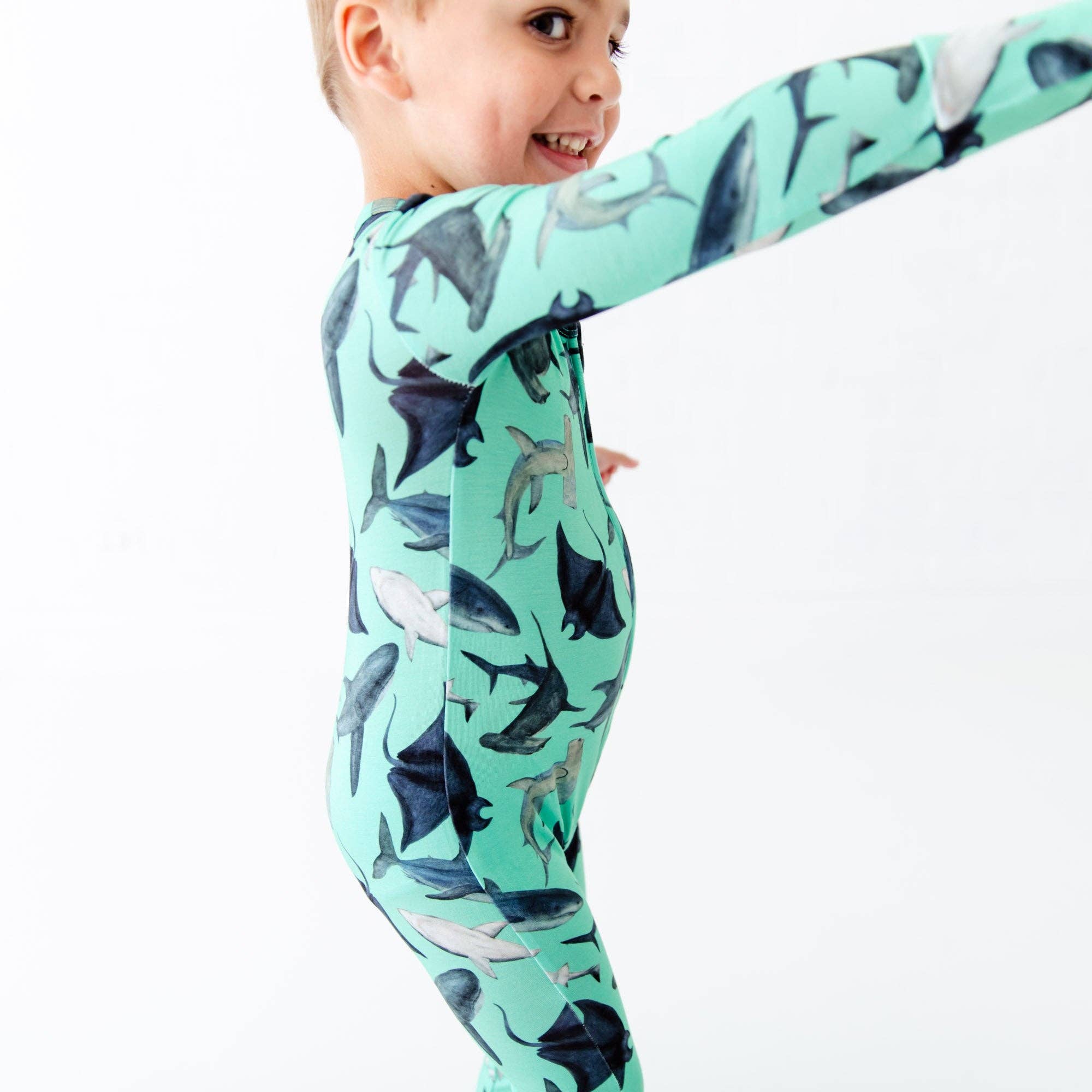 Dreamiere - Wholesale Jumpsuit - Baby - Kids The Shark Side Bamboo Convertible Footie10