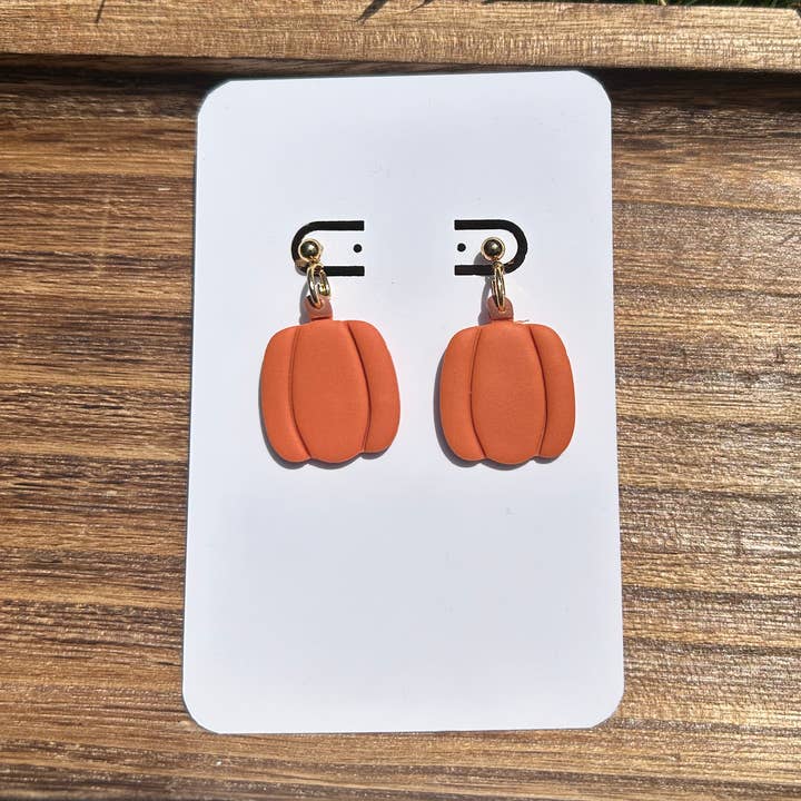 Pumpkin Polymer Clay Earrings for wholesale by Miss Mattie Bleu's