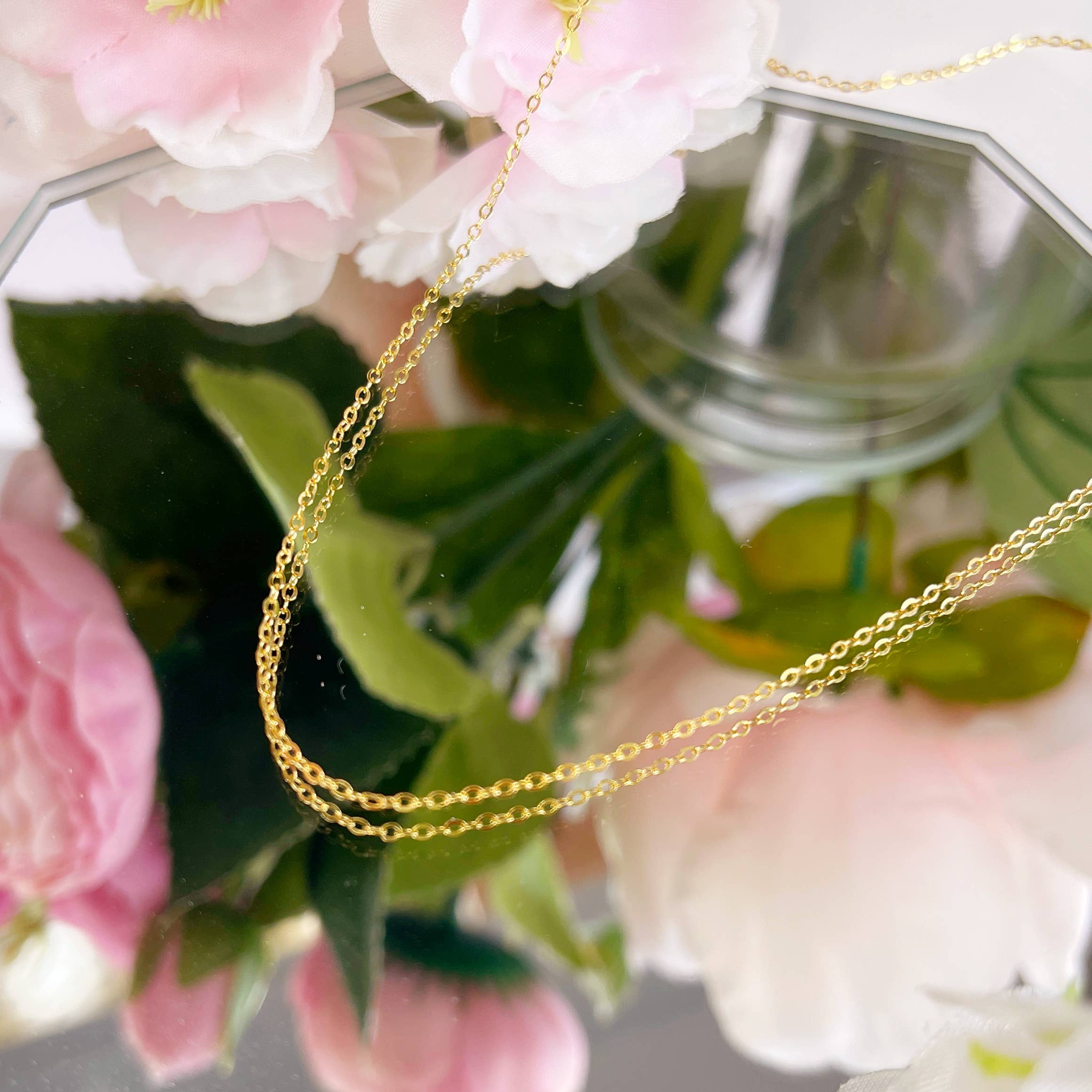 Melange Blanc - Wholesale Link & Chain Necklace - N027 18k gold vermeil minimalist choker chain link necklace2